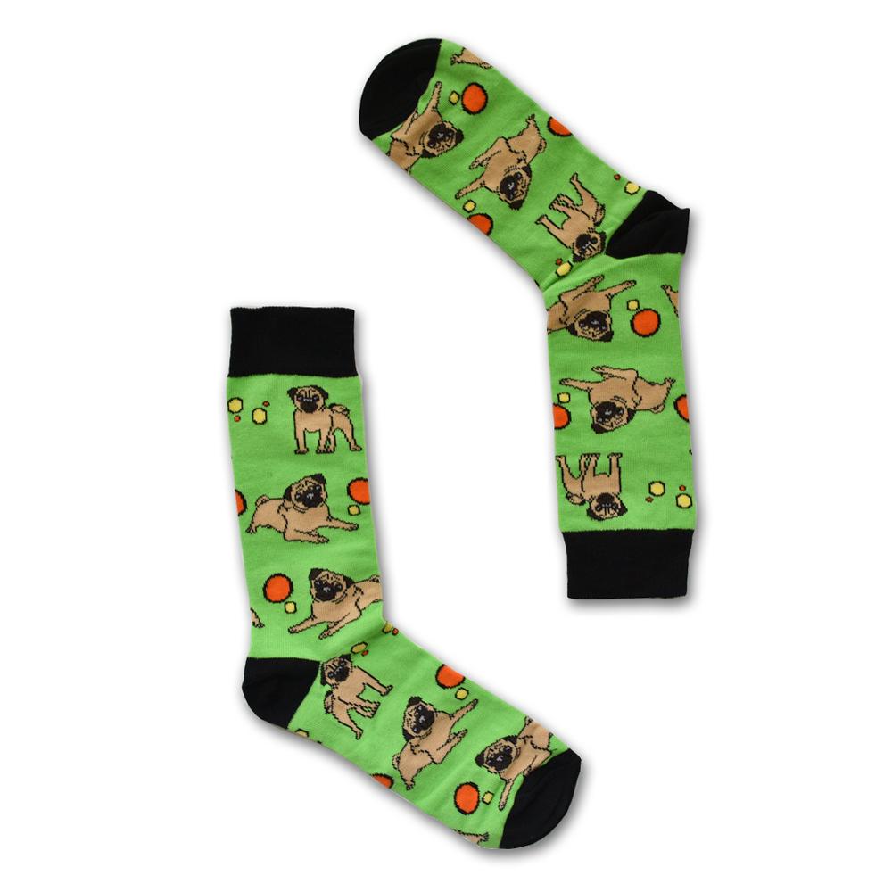 Retro Pug - Playful Pug Socks - SOCK DOGGO